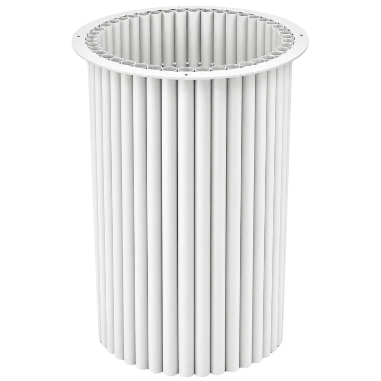 Biała noga metalowa ryflowana Ø40x73 cm do stołu jadalnianego | STALWELD FOR HOME