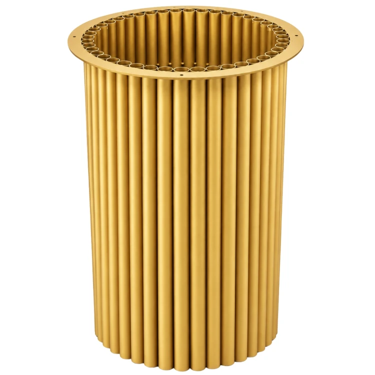 Złota noga metalowa ryflowana Ø40×73 cm do stołu jadalnianego | STALWELD FOR HOME