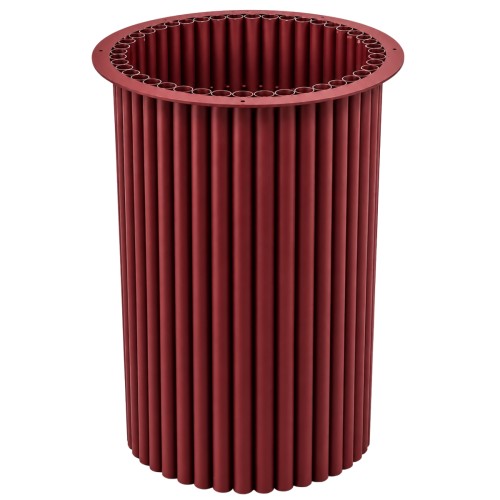 Bordowa noga metalowa ryflowana Ø40×73 cm do stołu jadalnianego RAL 3005 | STALWELD FOR HOME