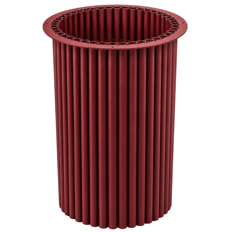 Bordowa noga metalowa ryflowana Ø40×73 cm do stołu jadalnianego RAL 3005 | STALWELD FOR HOME